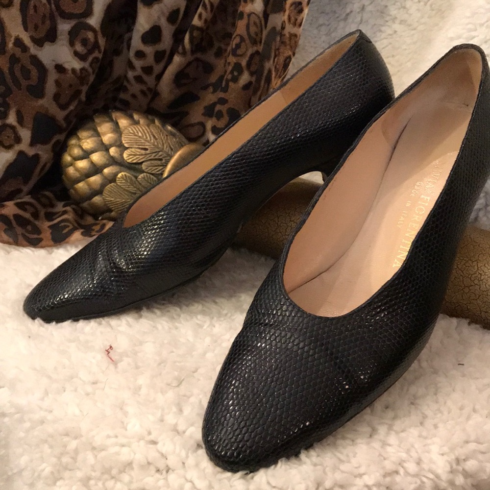 Silvia Fiorentina faux snakeskin black size 6 1/2